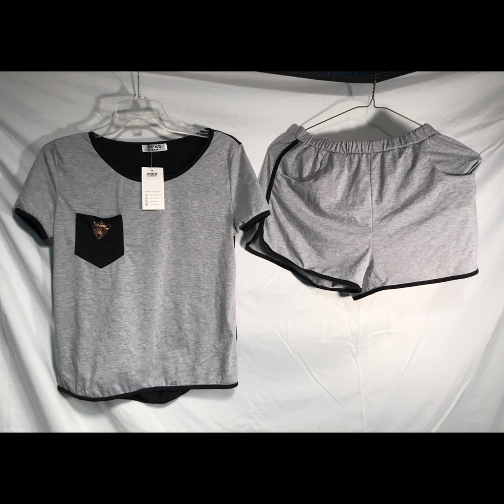 Grey shorts sweatsuit